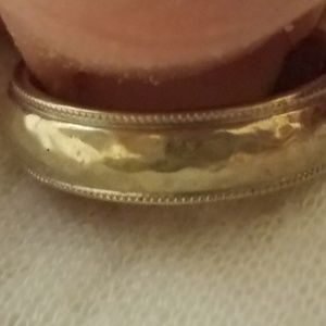 14K White Gold Hammered Wedding Band sz 7